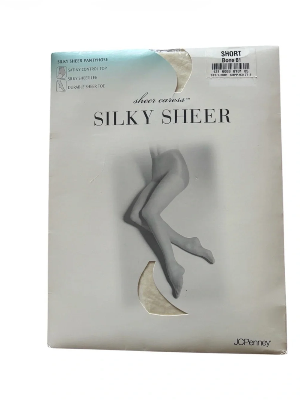 Silky Sheer | Short Bone 81 | Silky Sheer Pantyhose Control Top Durable Toe NWT